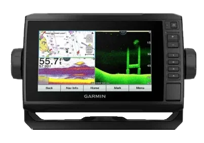 Garmin ECHOMAP 72cv UHD marine chartplotter with GT24UHD-TM transducer, black device