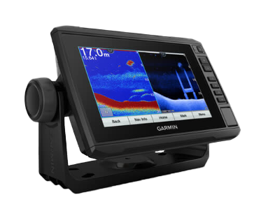 Garmin ECHOMAP 72cv UHD marine chartplotter with Garmin logo on black housing