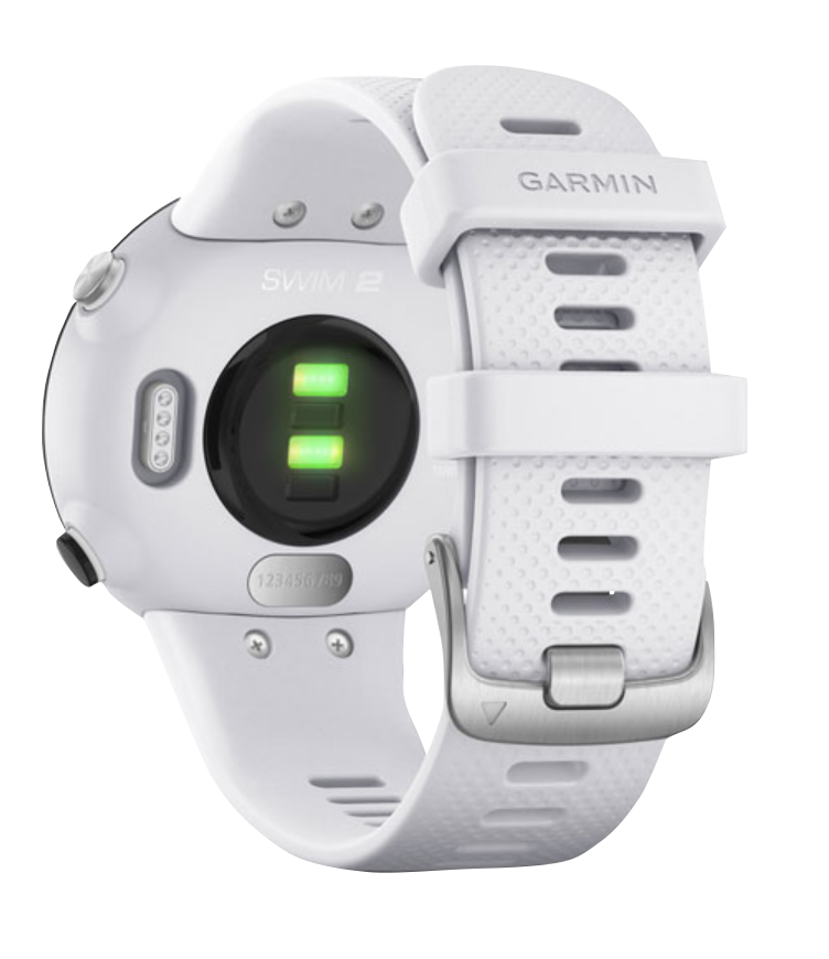 Garmin Swim 2 Whitestone smart watch with white silicone band