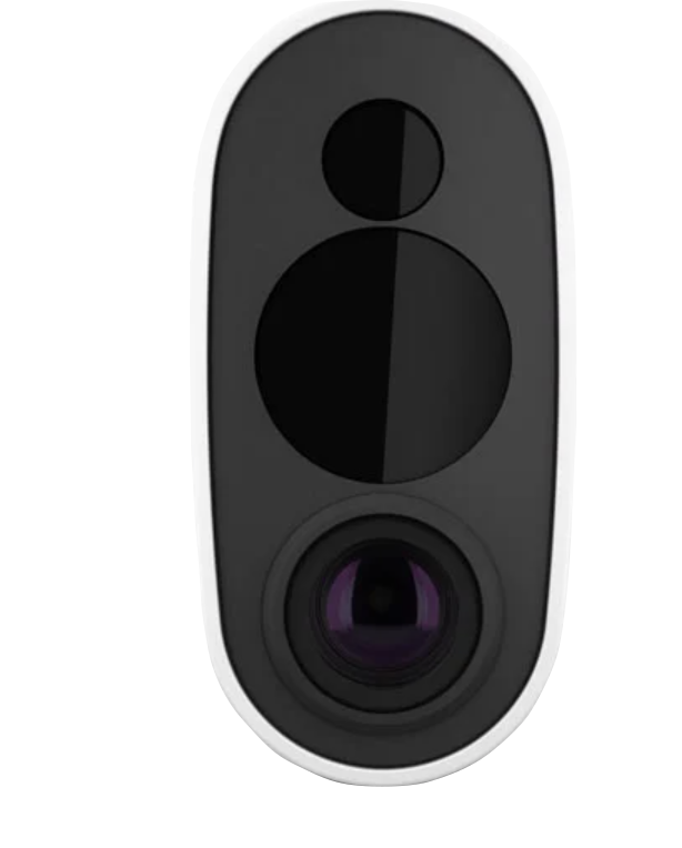 Garmin Approach Z82 golf rangefinder, black body with white edge and purple lens