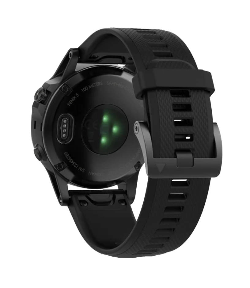 Garmin Fenix 5 Black Sapphire watch with black band