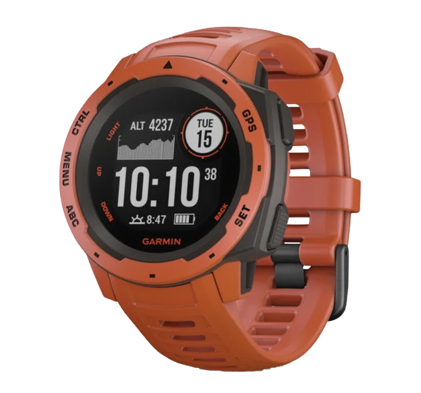 Garmin Instinct Flame Red rugged GPS smartwatch, certified refurbished