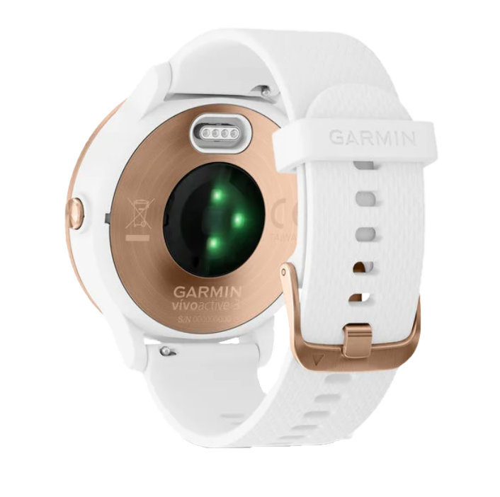Garmin Vivoactive 3 GPS smartwatch, white band with rose-gold back, refurbished