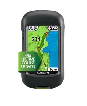 Garmin Approach G3 Handheld Golf GPS & Rangefinder, black device with color map display