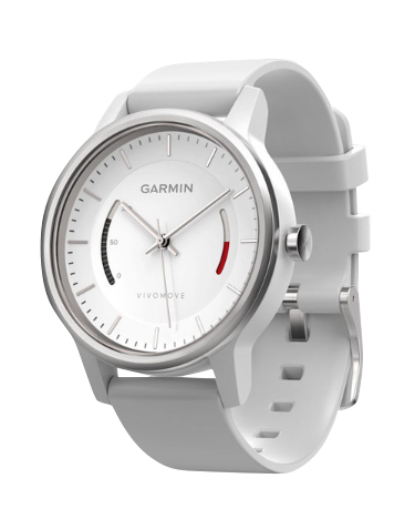 Garmin Vivomove white GPS smartwatch with leather band, certified refurbished