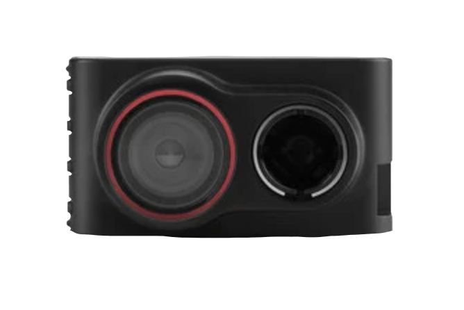 Garmin Dash Cam 30, black dash camera with red-ring lens, certified refurbished