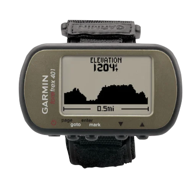 Garmin Foretrex 401 rugged GPS smartwatch; Garmin certified refurbished, olive/black fabric strap.