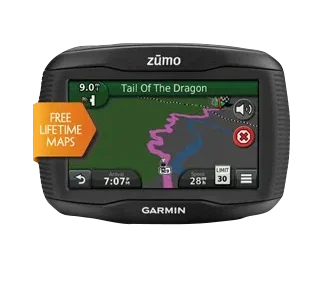 Garmin Zumo 390LM motorcycle GPS, refurbished, black with free lifetime maps.