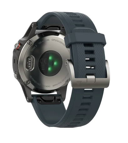 Garmin Fenix 5, Silver with Granite Blue Band, GPS Smartwatch (Garmin Certified Refurbished) by Garmin