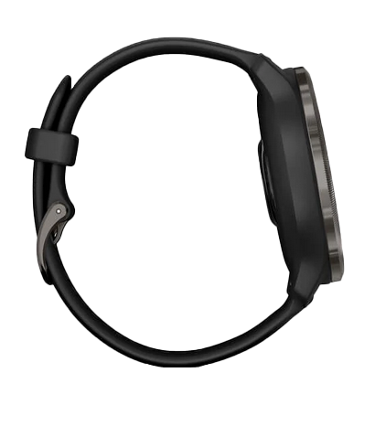 Garmin Venu 2 GPS smartwatch with slate bezel and black band, refurbished