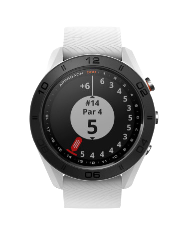Garmin Approach S60 golf GPS smartwatch in white with built-in rangefinder, model 010-01702-01.