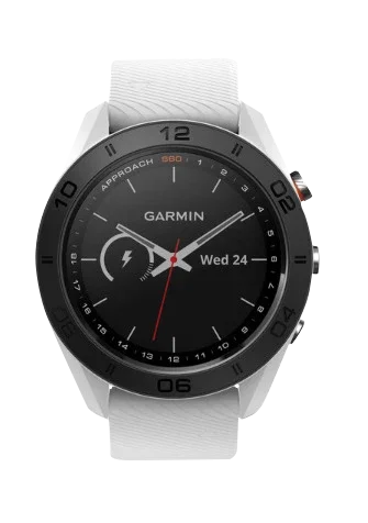 Garmin Approach S60 golf GPS smartwatch, white band with black bezel