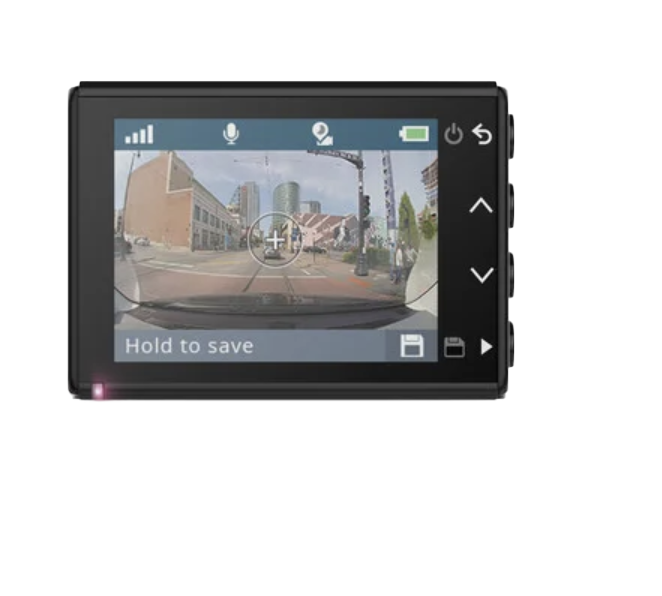 Garmin Dash Cam 66W, refurbished, black dash camera with LCD touchscreen