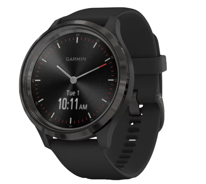 Garmin Vivomove 3 GPS smartwatch with slate bezel and black silicone band (Certified Refurbished)