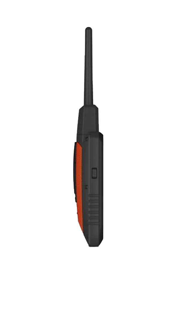 Garmin Alpha 200i handheld with orange grip and tall antenna