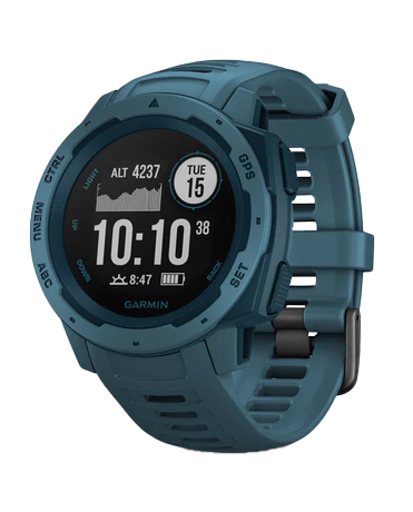 Garmin Instinct Lakeside Blue rugged GPS smartwatch, certified refurbished