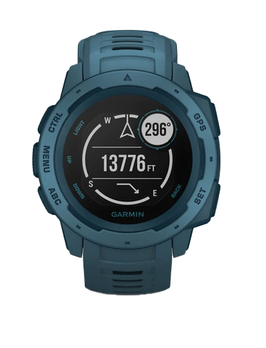 Garmin Instinct Lakeside Blue rugged GPS smartwatch, certified refurbished