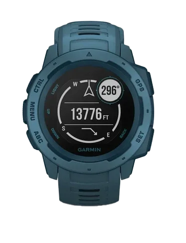 Garmin Instinct Lakeside Blue rugged GPS smartwatch, certified refurbished