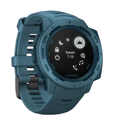 Garmin Instinct Lakeside Blue rugged GPS smartwatch, certified refurbished