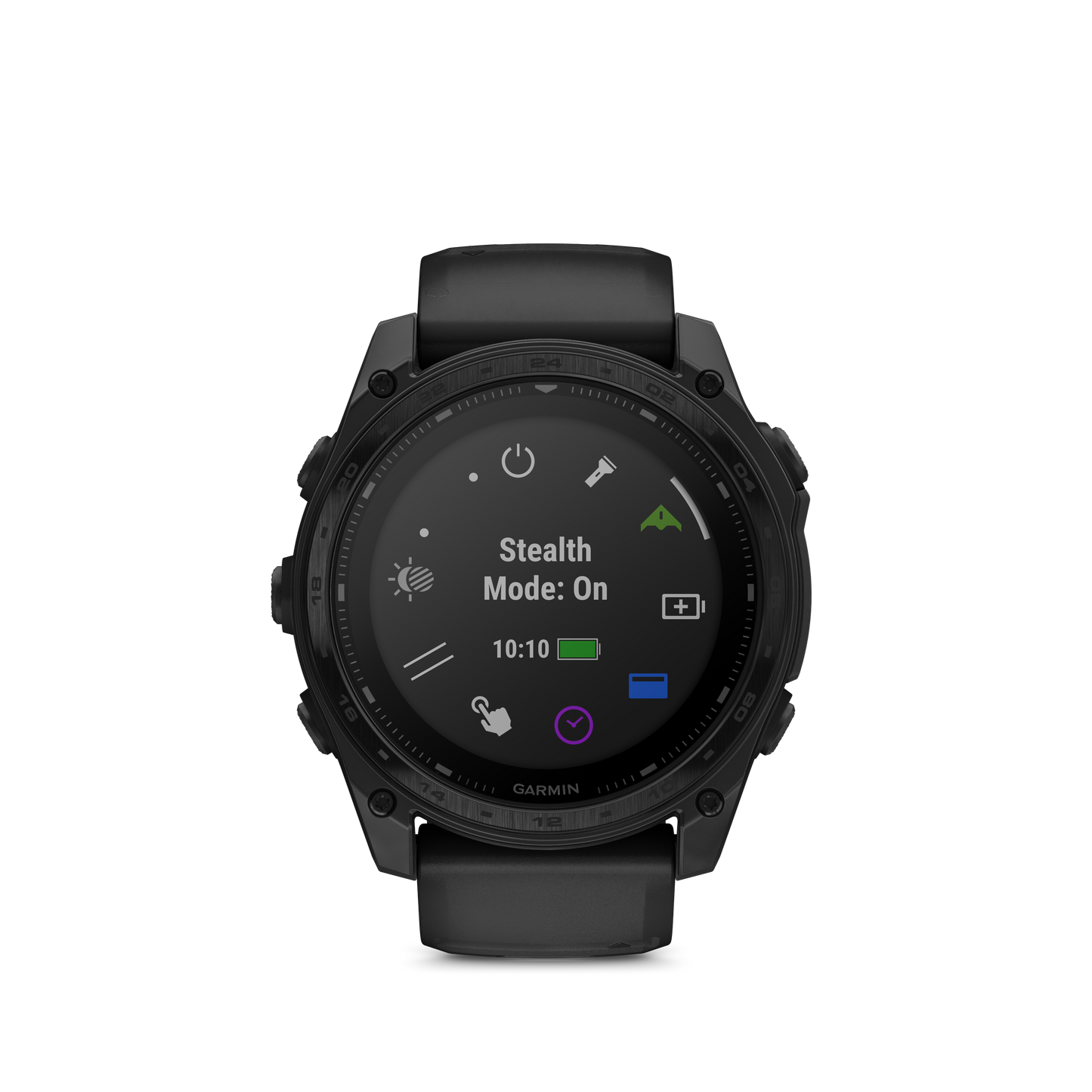 Garmin Tactix 8 Solar Elite 51mm smartwatch with Stealth Mode On display