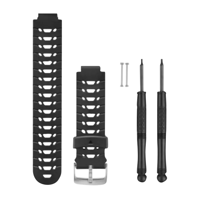 Garmin watch bands set; black replacement bands with screws and tools (010-11251-74)