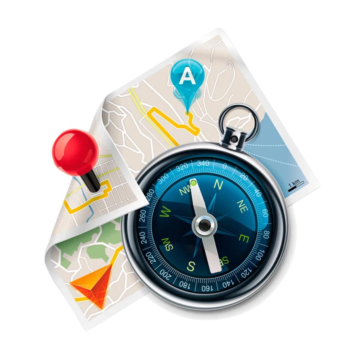Garmin TOPO Iceland v6 Light map set with two folded maps and a blue compass