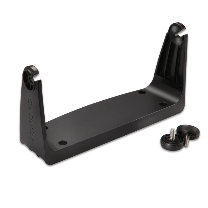 Garmin bail mount for GPSMAP 7x07; black plastic bracket with 2 knobs and screws