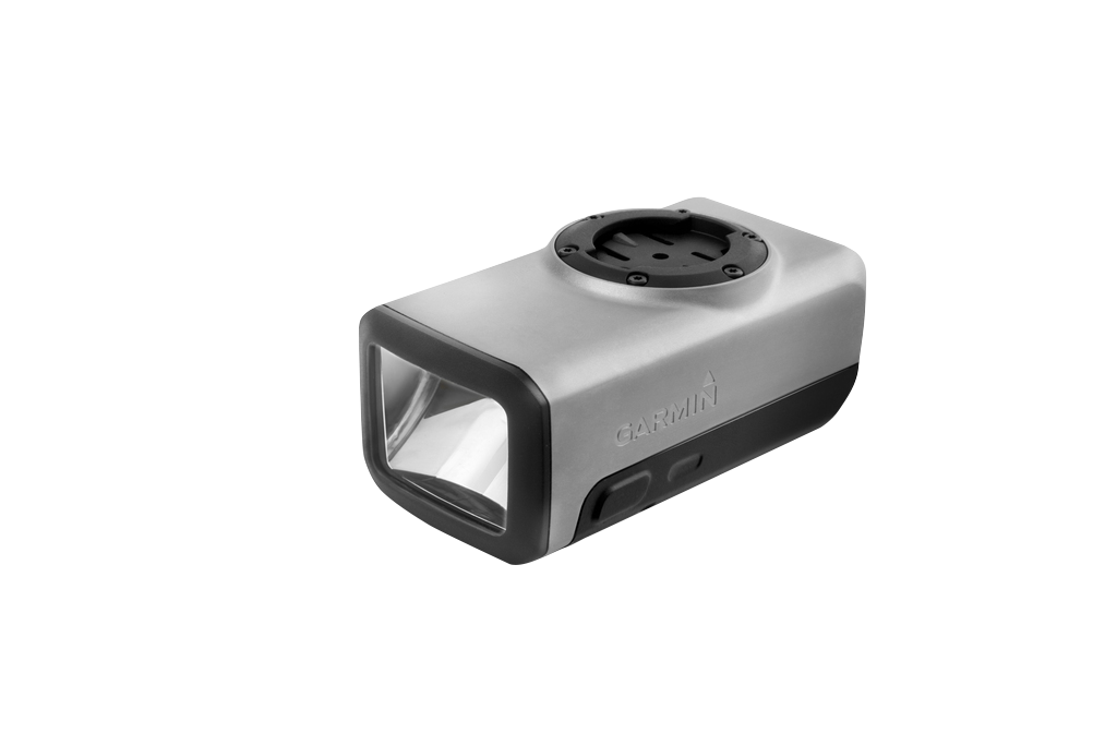 Garmin Varia Smart Bike Light front unit, silver-gray with black accents