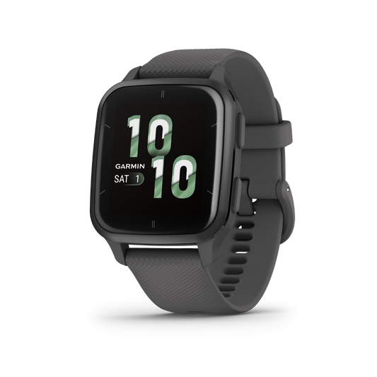 Garmin Venu Sq 2, Slate Aluminum Bezel with Shadow Gray Case and Silicone Band (010-02701-00) by Garmin