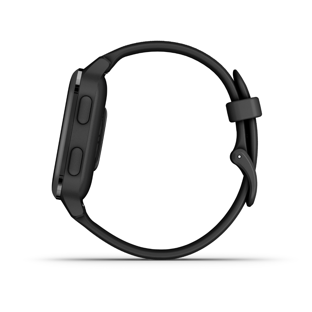 Garmin Venu Sq Music smartwatch, black, side view angle