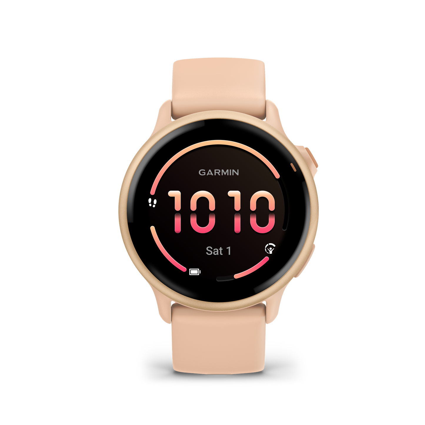 Garmin Vivoactive 6 smartwatch in Metallic Pink Dawn with Pink Dawn band