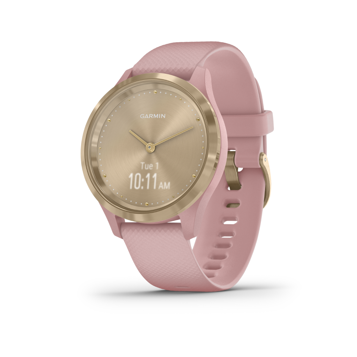 Garmin Vívomove 3S smartwatch, light gold case with dust rose band