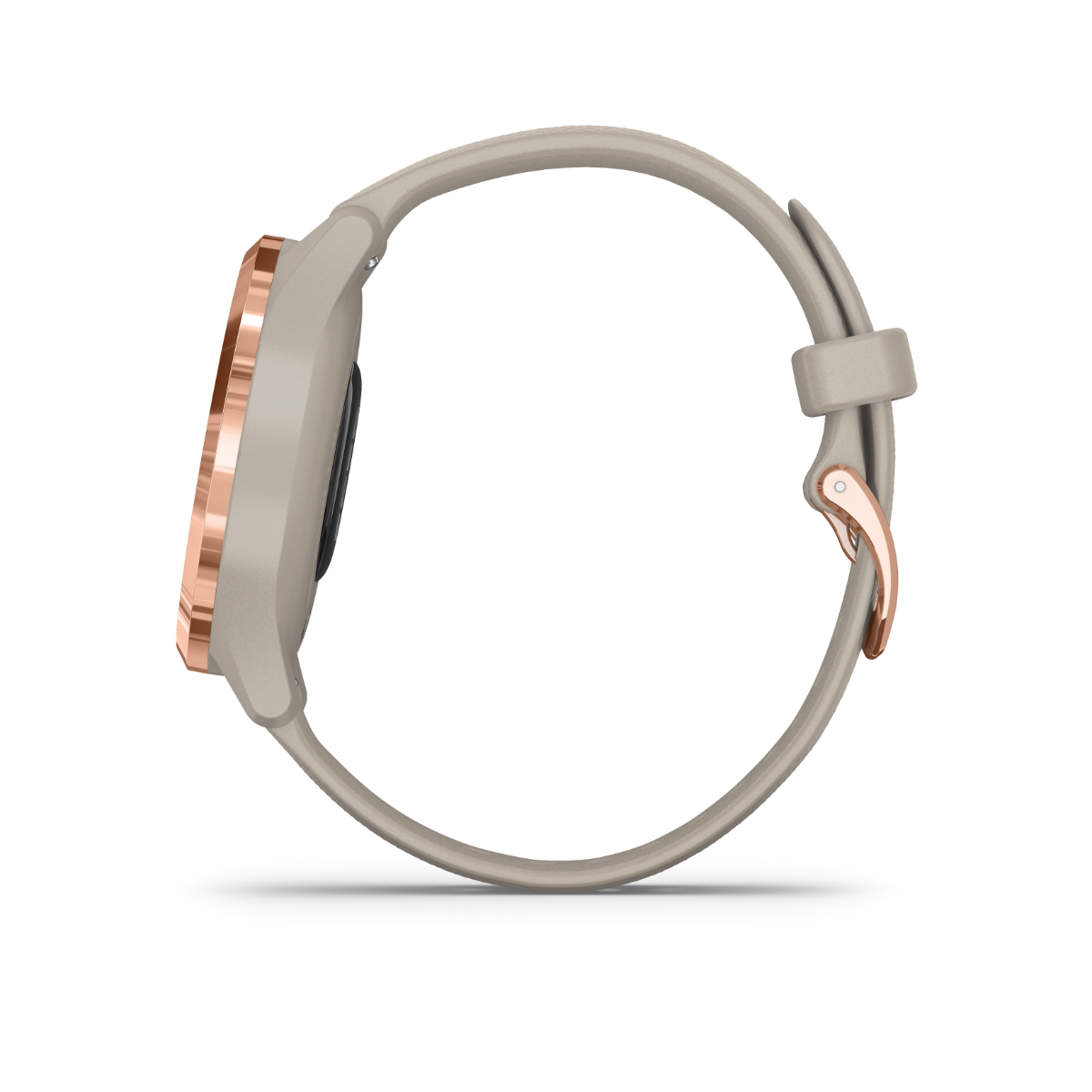 Garmin Vivomove 3S watch, rose gold case with light sand band, refurbished GPS smartwatch