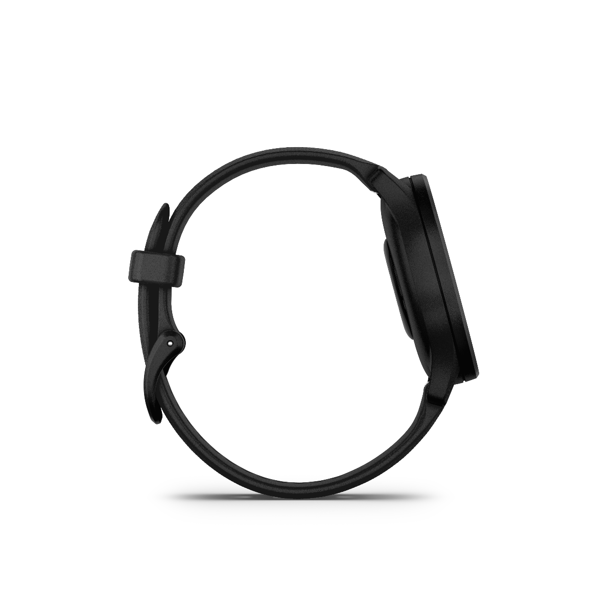 Garmin Vivomove Sport black smartwatch with a side view