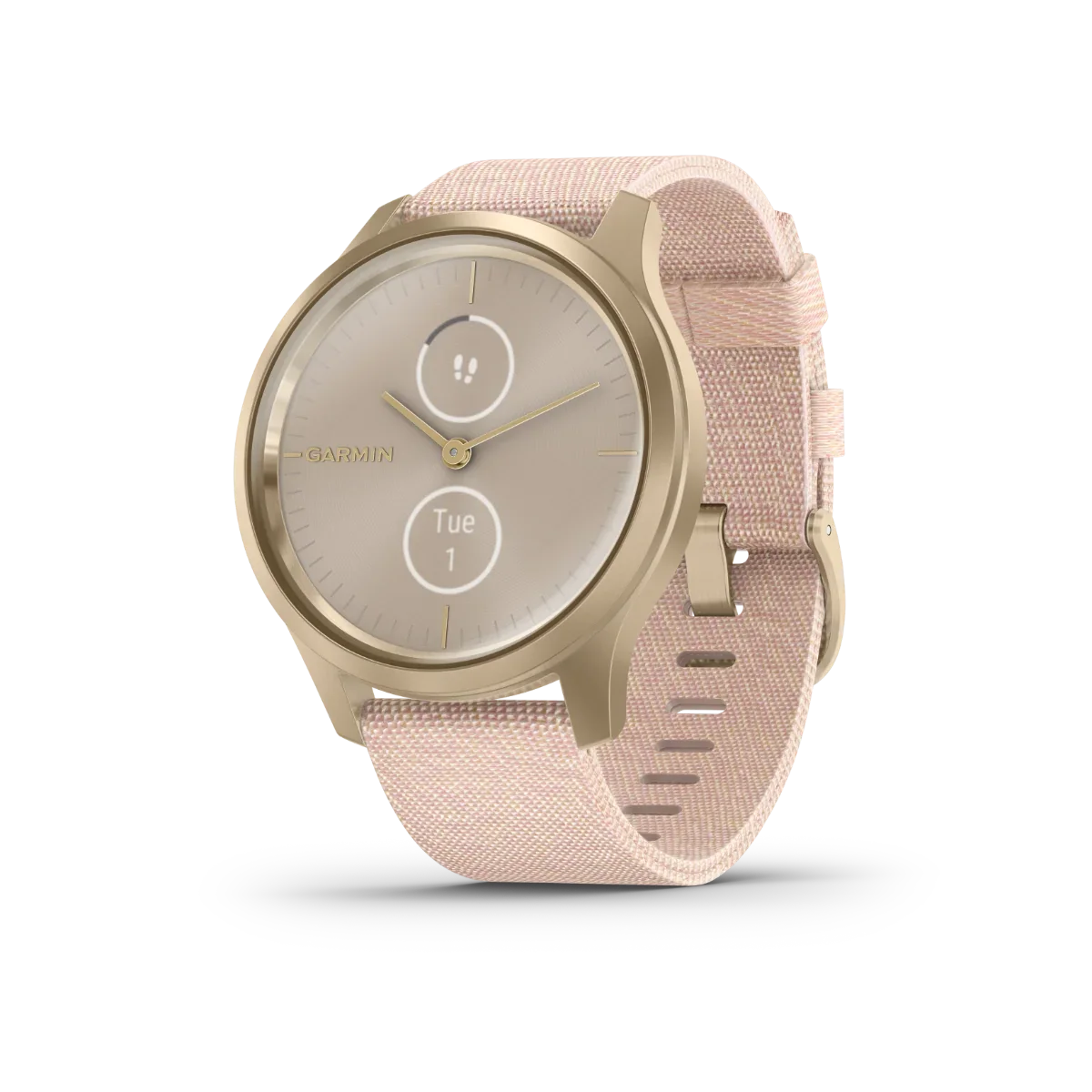 Garmin Vívomove Style GPS smartwatch, refurbished, light gold with blush pink nylon band