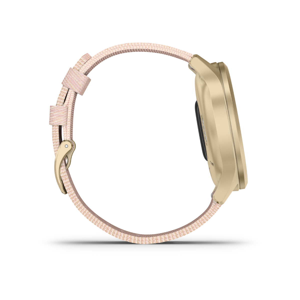 Garmin Vívomove Style smartwatch, light gold case with blush pink nylon band, refurbished