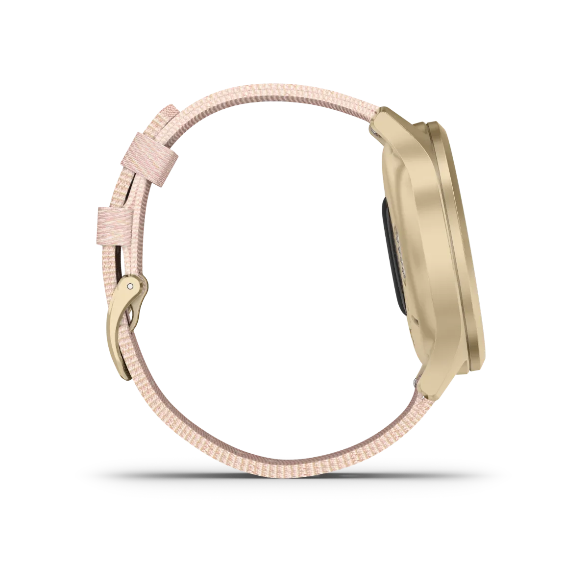 Garmin Vívomove Style smartwatch, light gold case with blush pink nylon band, refurbished