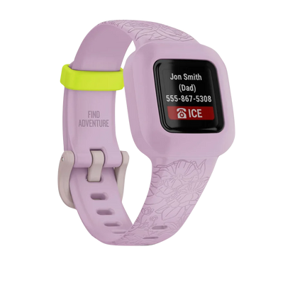 Garmin Vivofit jr. 3, Lilac Floral (Garmin Certified Refurbished)