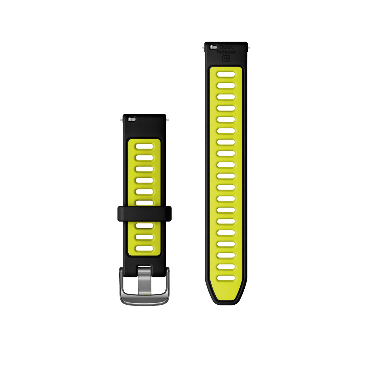 Garmin Quick Release Bands (18 mm) Black/Amp Yellow with Slate Hardware (010-11251-A3)