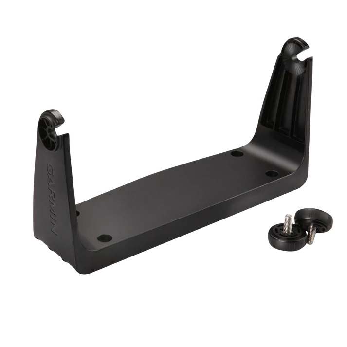 Garmin bail mount with pair of knobs, black plastic bracket for EchoMAP and GPSMAP marine chartplotters