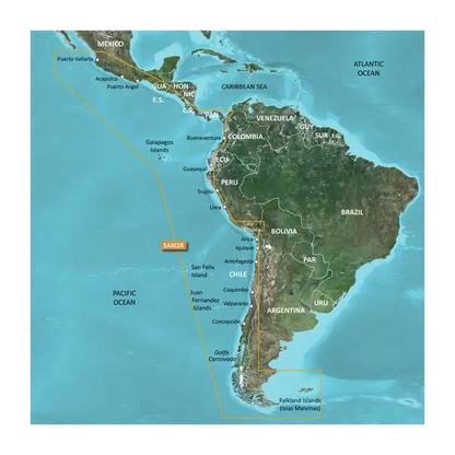 Garmin South America, West Coast Charts BlueChart g3 Vision | VSA002R | microSD/SD by Garmin