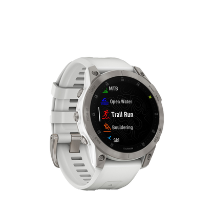 Garmin Epix (Gen 2), White Titanium, Premium Adventure GPS Smartwatch with Maps and Built-in Flashlight (010-02582-20)