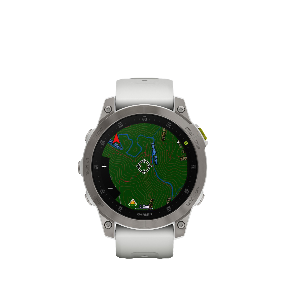 Garmin Epix (Gen 2), White Titanium, Premium Adventure GPS Smartwatch with Maps and Built-in Flashlight (010-02582-20)