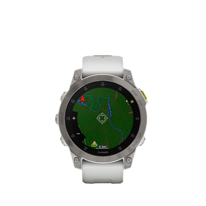 Garmin Epix (Gen 2), White Titanium, Premium Adventure GPS Smartwatch with Maps and Built-in Flashlight (010-02582-20)