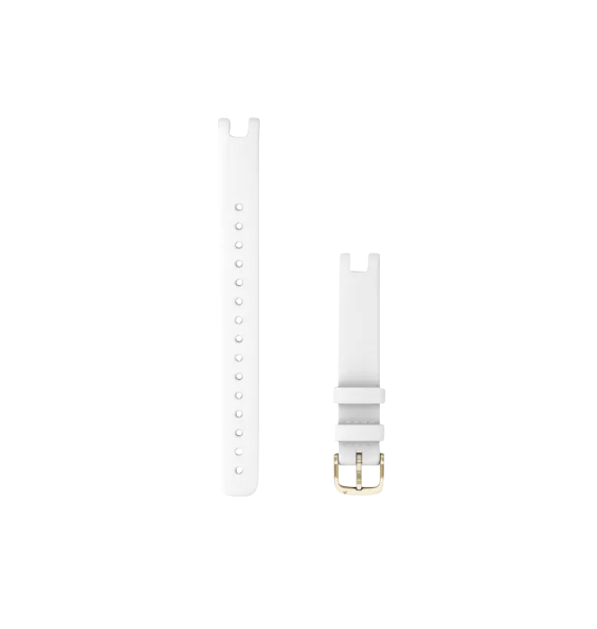 Garmin Lily Bands (14 mm) White Italian Leather with Cream Gold Hardware, Large (010-13068-A6)