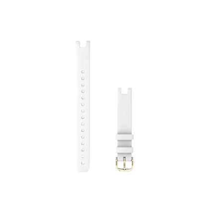 Garmin Lily Bands (14 mm) White Italian Leather with Cream Gold Hardware, Large (010-13068-A6)