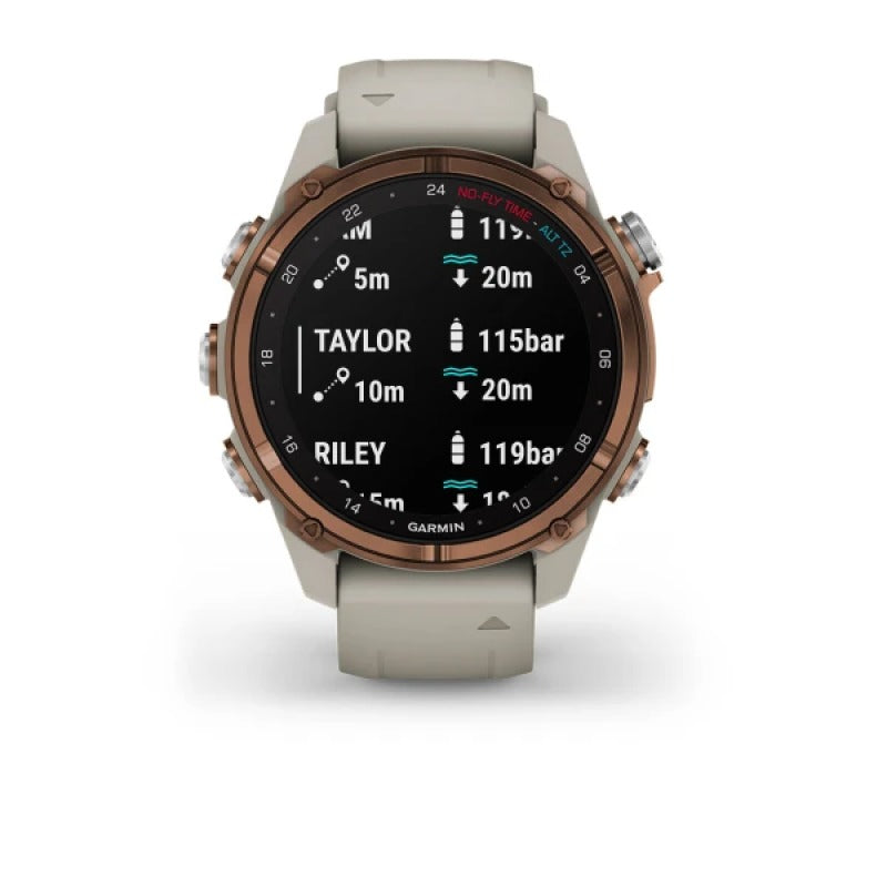 Garmin Descent Mk3i 43mm bronze PVD titanium smartwatch with French gray silicone band