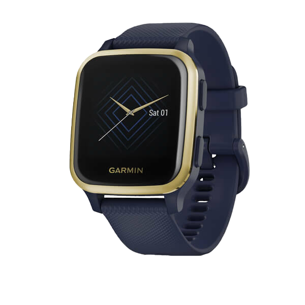 Garmin Venu Sq Music, GPS Smartwatch Navy with Light Gold Bezel (010-02426-02)