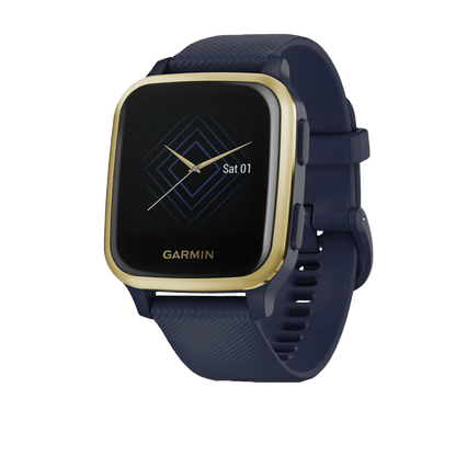 Garmin Venu Sq Music, GPS Smartwatch Navy with Light Gold Bezel (010-02426-02)