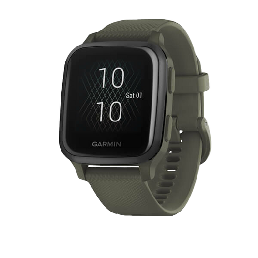Garmin Venu Sq Music, GPS Smartwatch Moss with Slate Bezel (010-02426-03) by Garmin